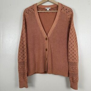 Sundance Women's S My Darling Pointelle Knit Cardigan Sweater Feminine Autumn